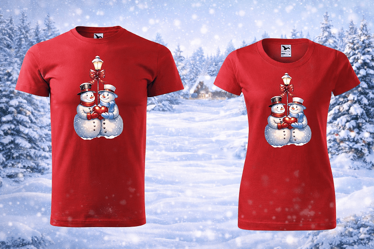 tričká pre pár Snehuliaci mk